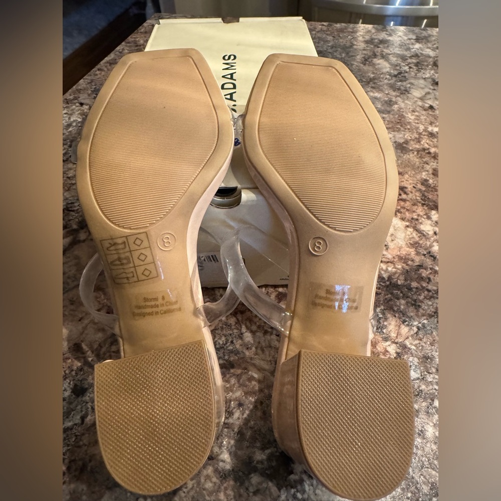Trendy Block Heel Sandals with Clear Straps - Picture 4 of 4